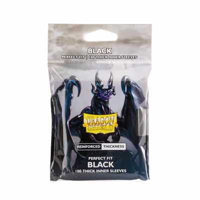 Sleeves: Dragon Shield - Standard - Perfect Fit - Thick - Black (x100)