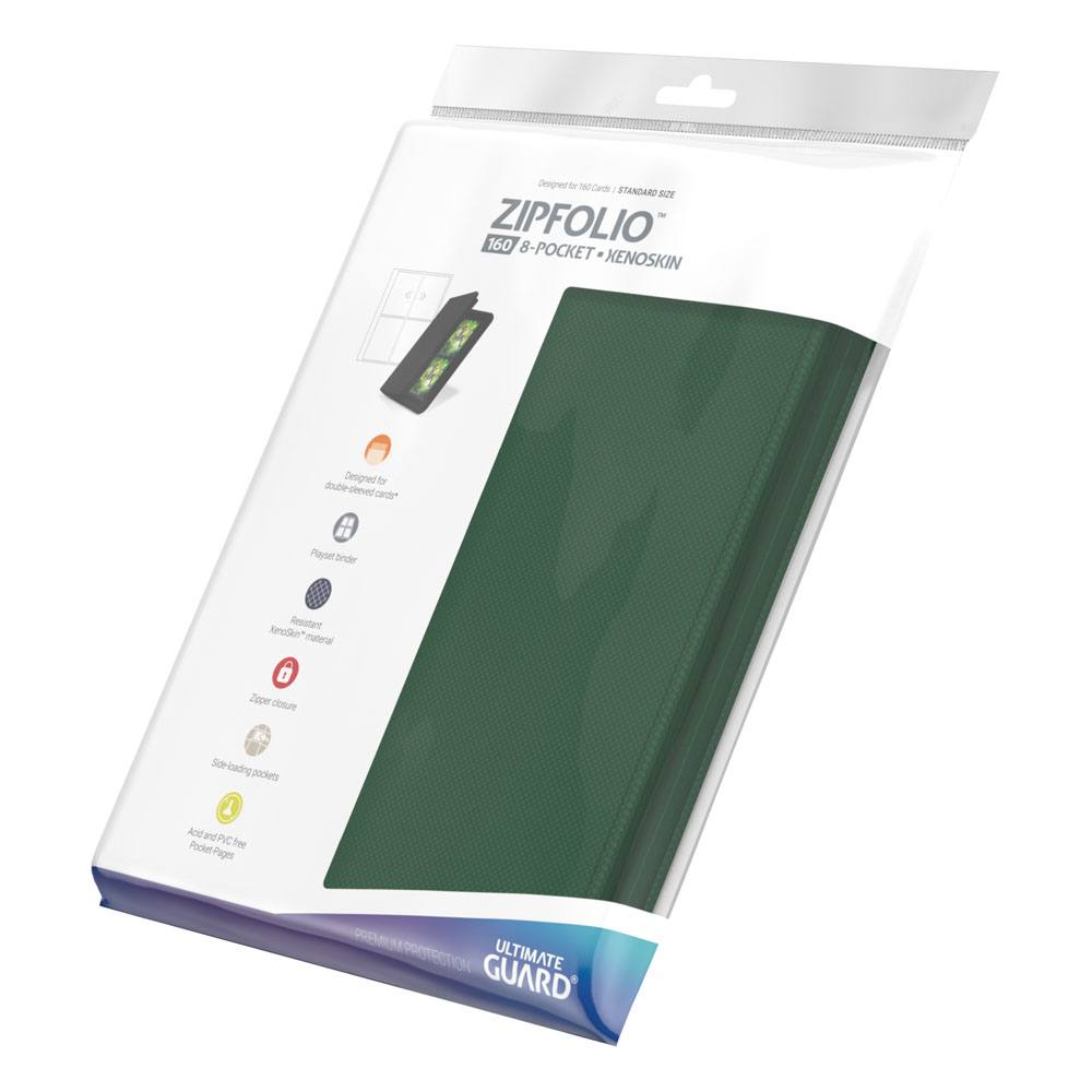 Portfolio: Ultimate Guard - Zipfolio 160 8-Pocket Xenoskin - Green