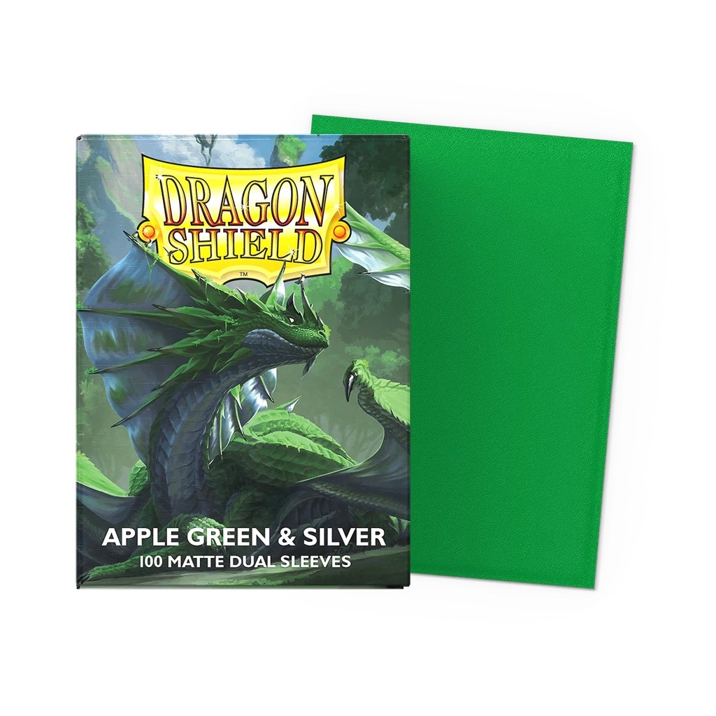 Sleeves: Dragon Shield - Standard - Dual Matte (x100) - Apple Green & Silver