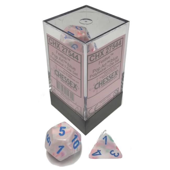 Dice: Chessex - Festive - Poly Set (x7) - Pop Art/Blue