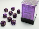 Dice: Chessex - Vortex - 12mm D6 (x36) -  Purple/gold