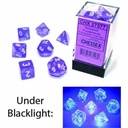 Dice: Chessex - Borealis, Luminary - Poly Set (x7) - Purple/White