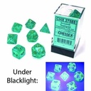 Dice: Chessex - Borealis, Luminary - Poly Set (x7) - Teal/Gold