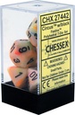 Dice: Chessex - Festive - Poly Set (x7) - Circus/Black