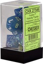 Dice: Chessex - Festive - Poly Set (x7) - Waterlily/White