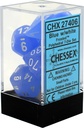 Dice: Chessex - Frosted - Poly Set (x7) - Blue/White