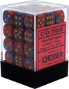 Dice: Chessex - Gemini - 12mm D6 (x36) - Blue-Red/Gold