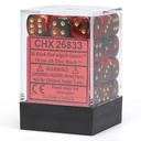 Dice: Chessex - Gemini - 12mm D6 (x36) - Black-Red/Gold