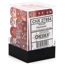 Dice: Chessex - Nebula, Luminary - 12mm D6 (x36) - Red/Silver