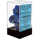 Dice: Chessex - Vortex - Poly Set (x7) - Blue/Gold