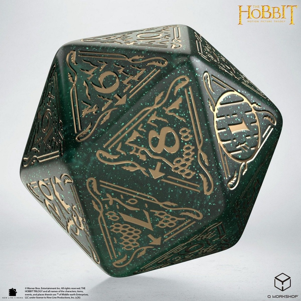 Dice: Q-Workshop - The Hobbit - Spindown D20 TCG Jumbo Die - Verdant