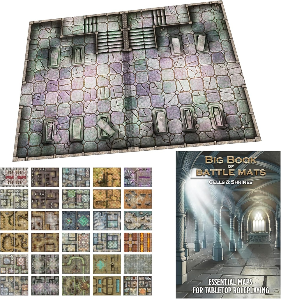 RPG Battle Mats: Big Book of Battle Mats - Cells & Shrines
