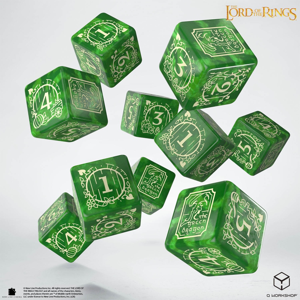 Dice: Q-Workshop - Lord of the Rings - Shire 10xD6 Dice Set