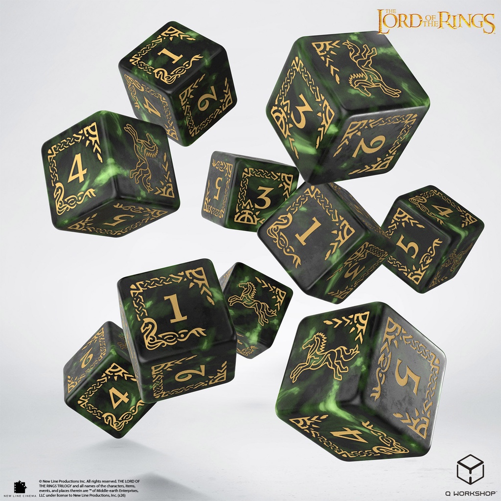 Dice: Q-Workshop - Lord of the Rings - Rohan 10xD6 Dice Set