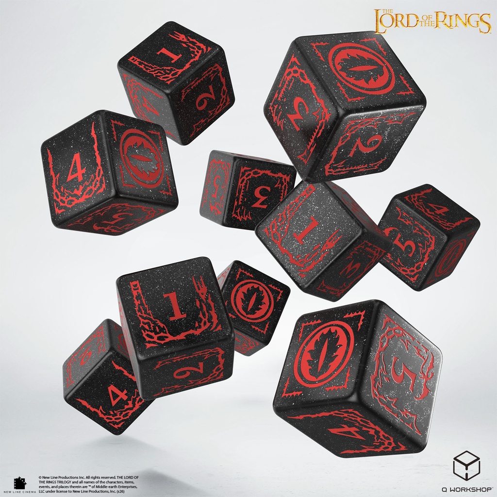 Dice: Q-Workshop - Lord of the Rings - Mordor 10xD6 Dice Set