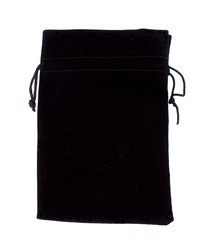 Dice Bag: Generic - Velour Pouch with Drawstring, Black (7x5")