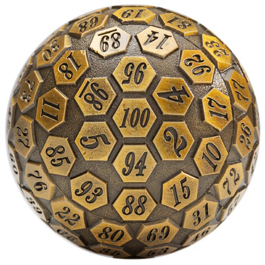 Dice: Wiz Dice - Orb of Predestined Fate d100 - Ancient Gold