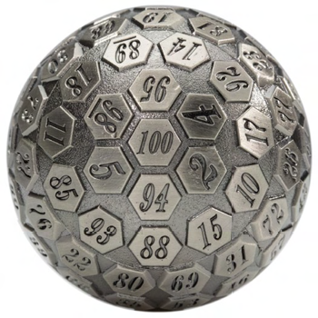 Dice: Wiz Dice - Orb of Predestined Fate d100 - Silver