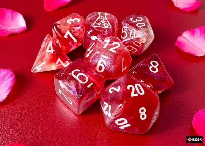Dice: Chessex - Lab Dice 9 - Borealis Luminary - Passion/White
