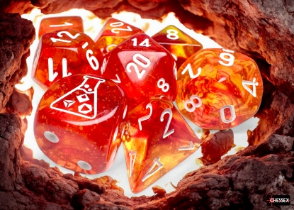 Dice: Chessex - Lab Dice 9 - Nebula - Molten/White