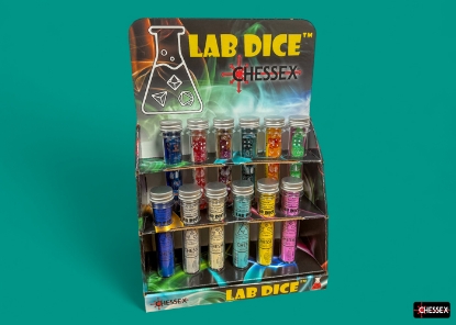 Dice: Chessex - Lab Dice 9 - Sampler (Display + 3 Sets per color)