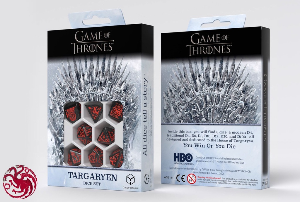 Dice: Q-Workshop - Game of Thrones - Targaryen Poly(x8)