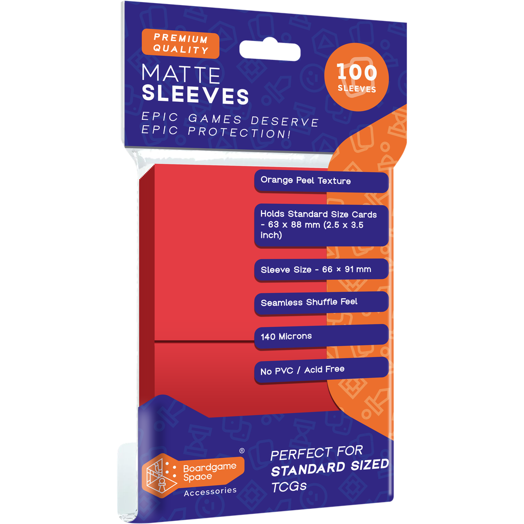 Sleeves: BGS - Matte (66 x 91mm) (x100) - Red