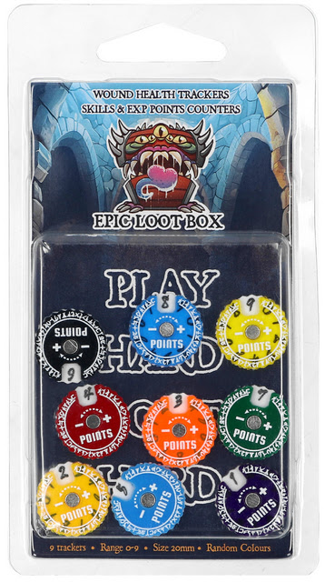 Accessories Board Games: Epic Loot Box - Trackers - 20mm, Range 0-9 (x9) - Runic