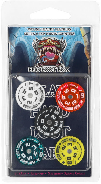 Accessories Board Games: Epic Loot Box - Trackers - 25mm, Range 0-59 (x5)