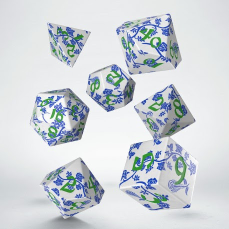 Dice: Q-Workshop - Full Art Dice Set - Porcelain