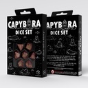 Dice: Q-Workshop - Chillo Capybara - Poly Set (x7) - Red/Yellow 
