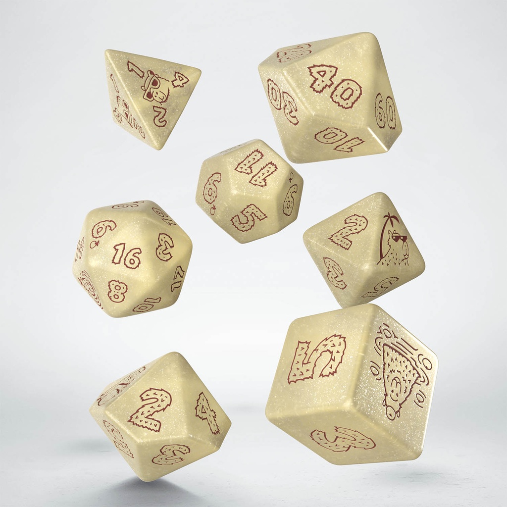 Dice: Q-Workshop - Sleepie Capybara - Poly Set (x7) - Beige/Brown