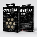 Dice: Q-Workshop - Sleepie Capybara - Poly Set (x7) - Beige/Brown