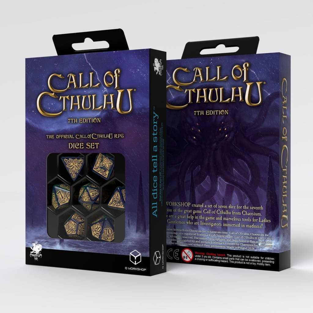Call of Cthulhu (7th Ed.) - Blue Green & Gold Dice Set