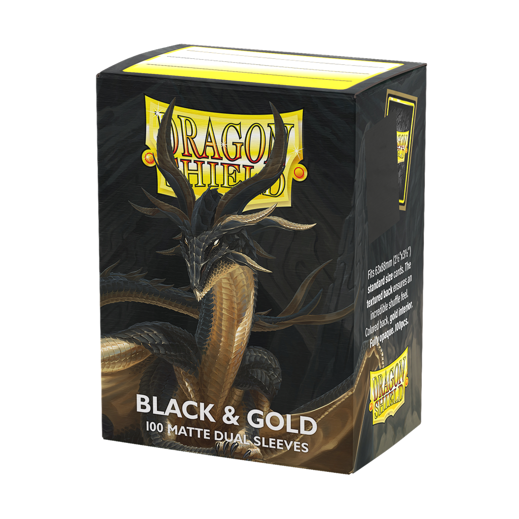 Sleeves: Dragon Shield - Standard - Matte Dual (x100) - Black & Gold