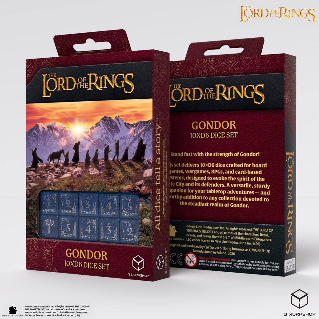 Dice: Q-Workshop - Lord of the Rings - Gondor 10xD6 Dice Set