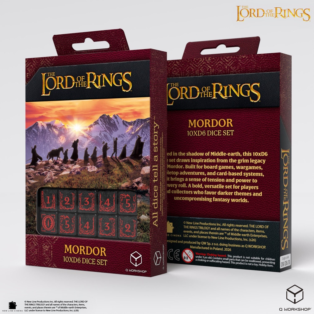 Dice: Q-Workshop - Lord of the Rings - Mordor 10xD6 Dice Set