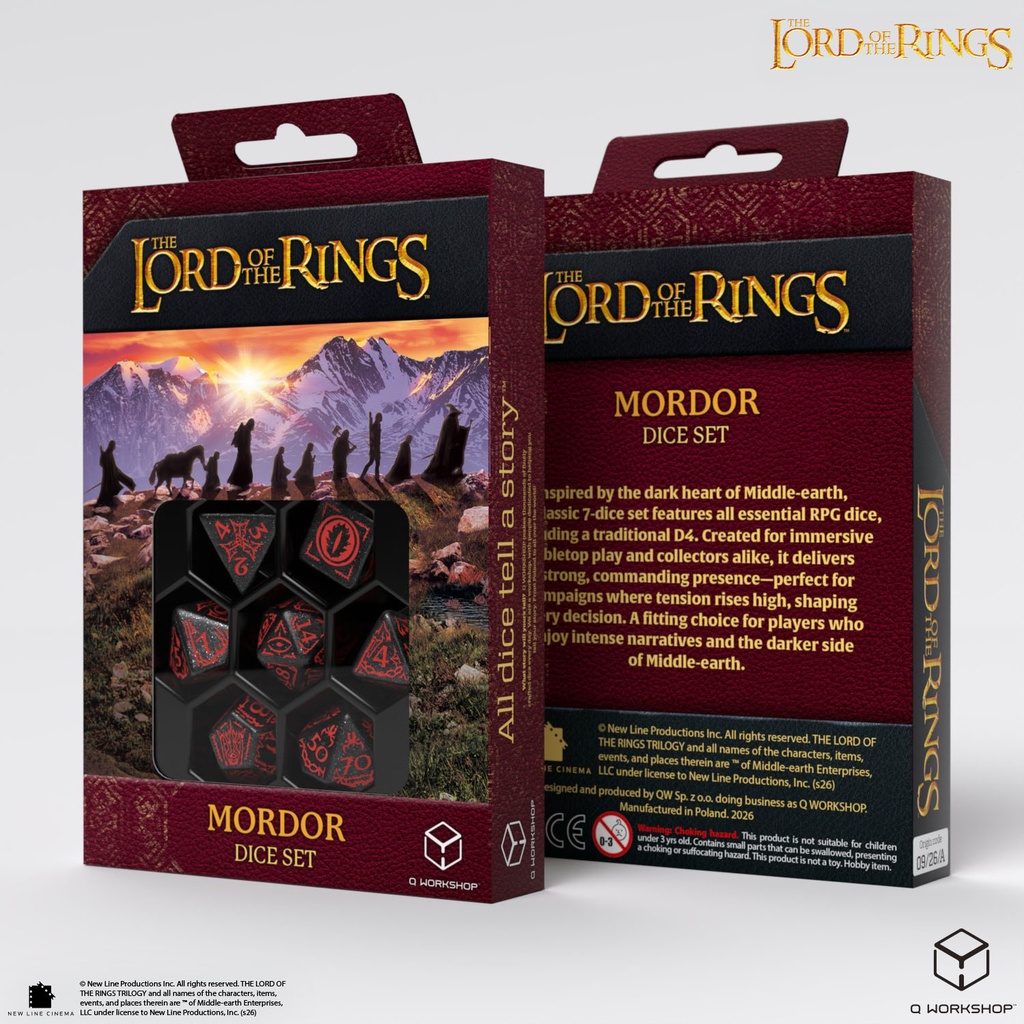 Dice: Q-Workshop - Lord of the Rings - Mordor Dice Set