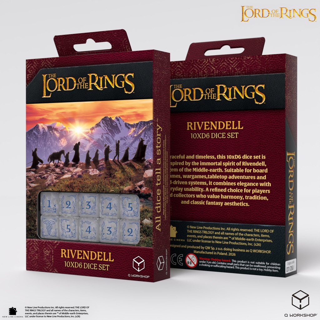 Dice: Q-Workshop - Lord of the Rings - Rivendell 10xD6 Dice Set