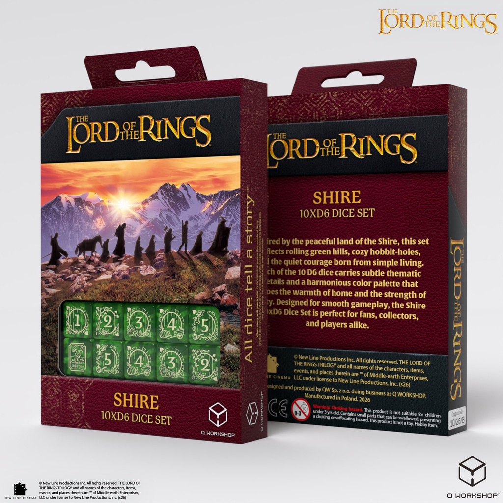 Dice: Q-Workshop - Lord of the Rings - Shire 10xD6 Dice Set
