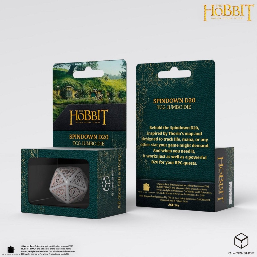 Dice: Q-Workshop - The Hobbit - Spindown D20 TCG Jumbo Die - Radiant