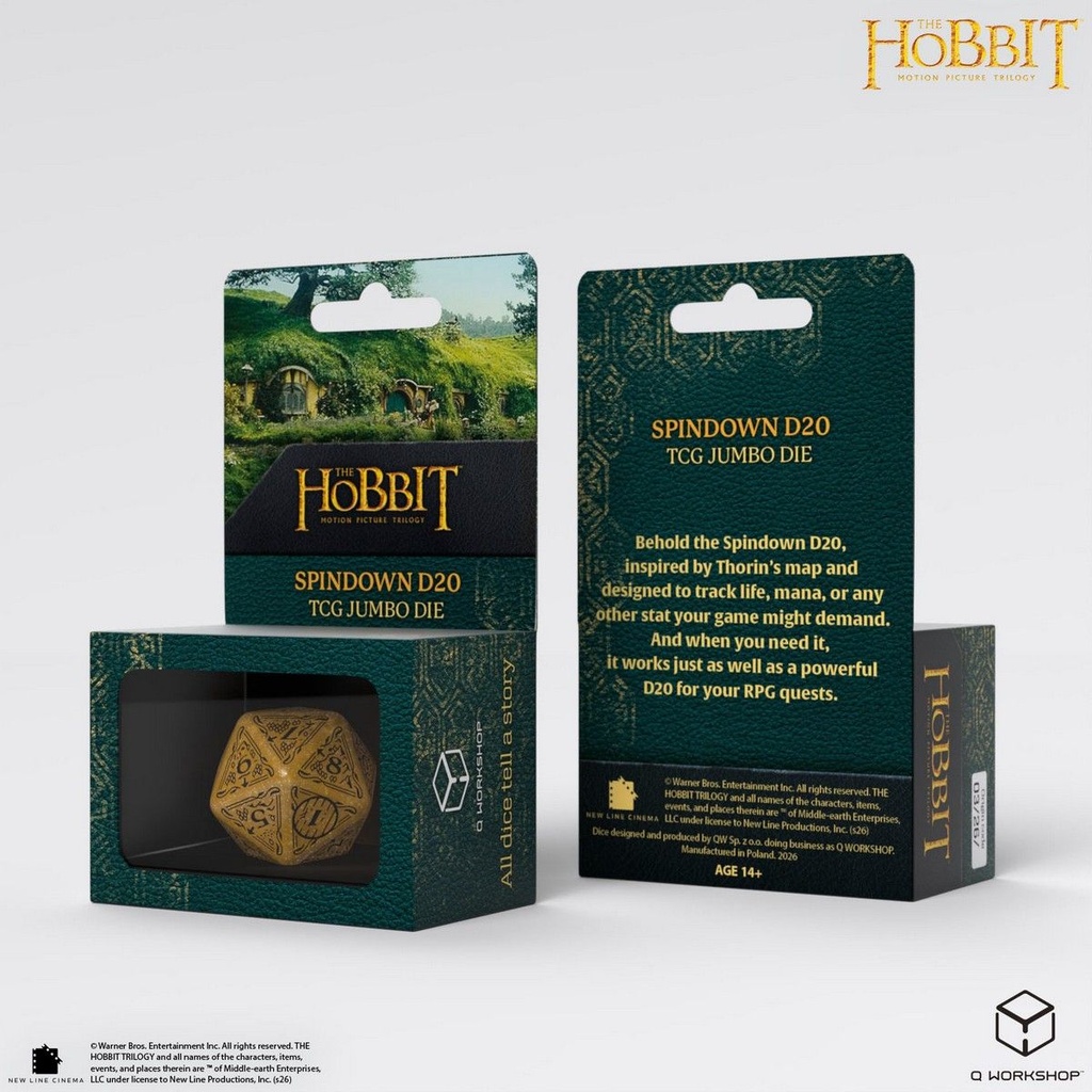 Dice: Q-Workshop - The Hobbit - Spindown D20 TCG Jumbo Die - Solaris