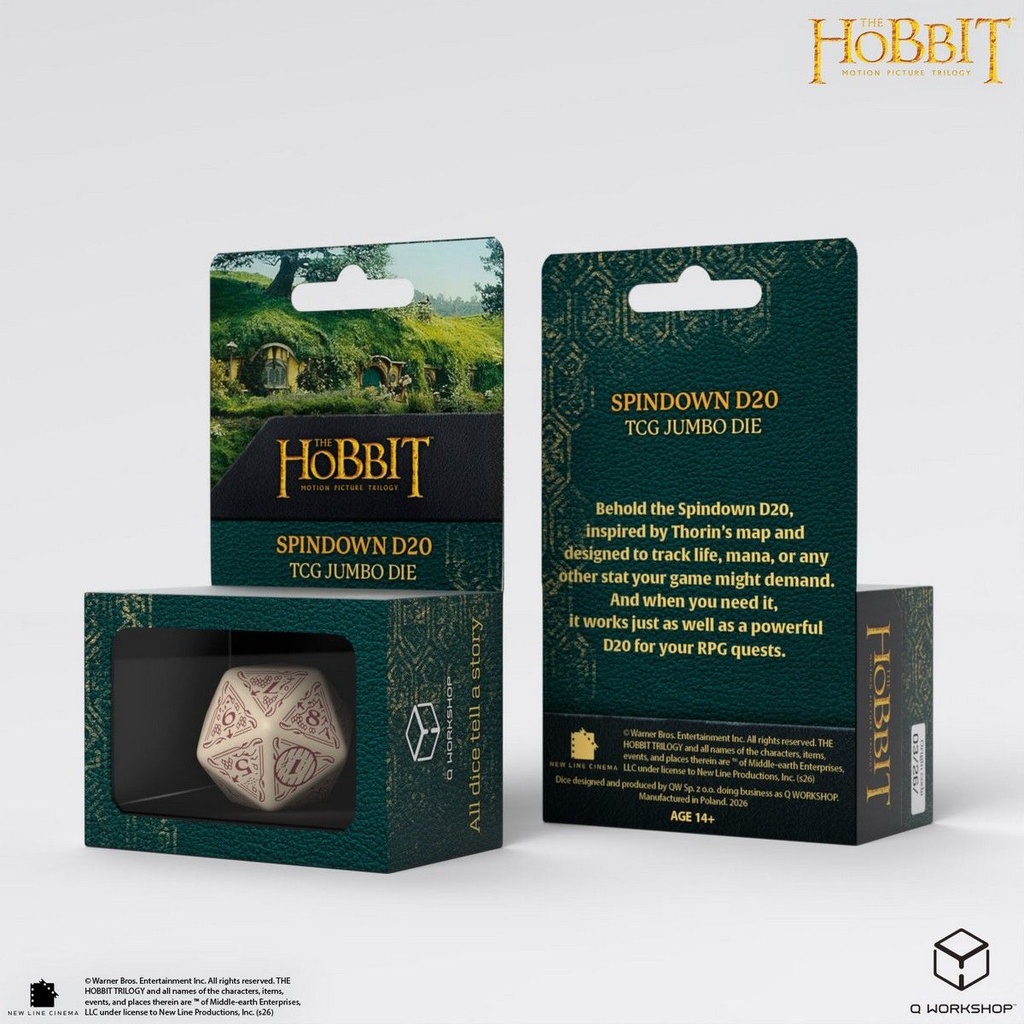 Dice: Q-Workshop - The Hobbit - Spindown D20 TCG Jumbo Die - Terra