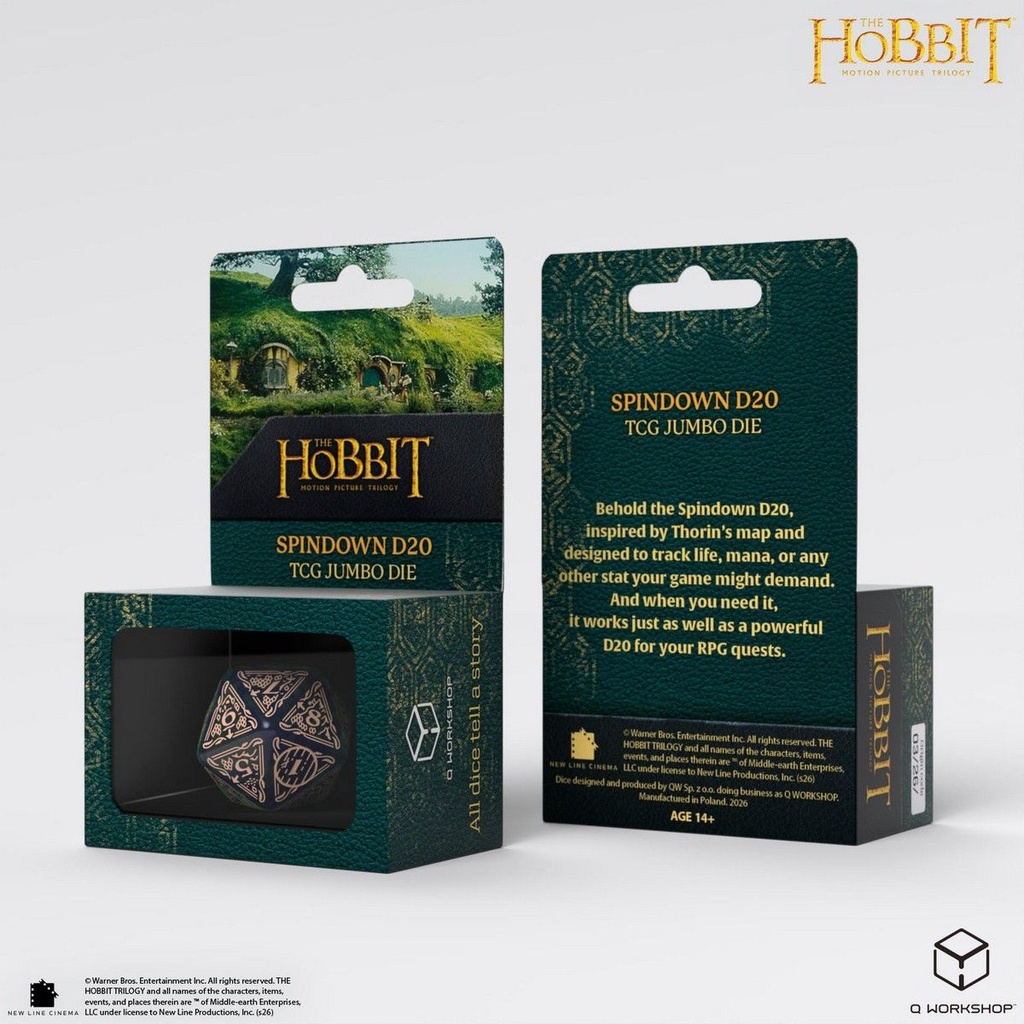Dice: Q-Workshop - The Hobbit - Spindown D20 TCG Jumbo Die - Tideborn