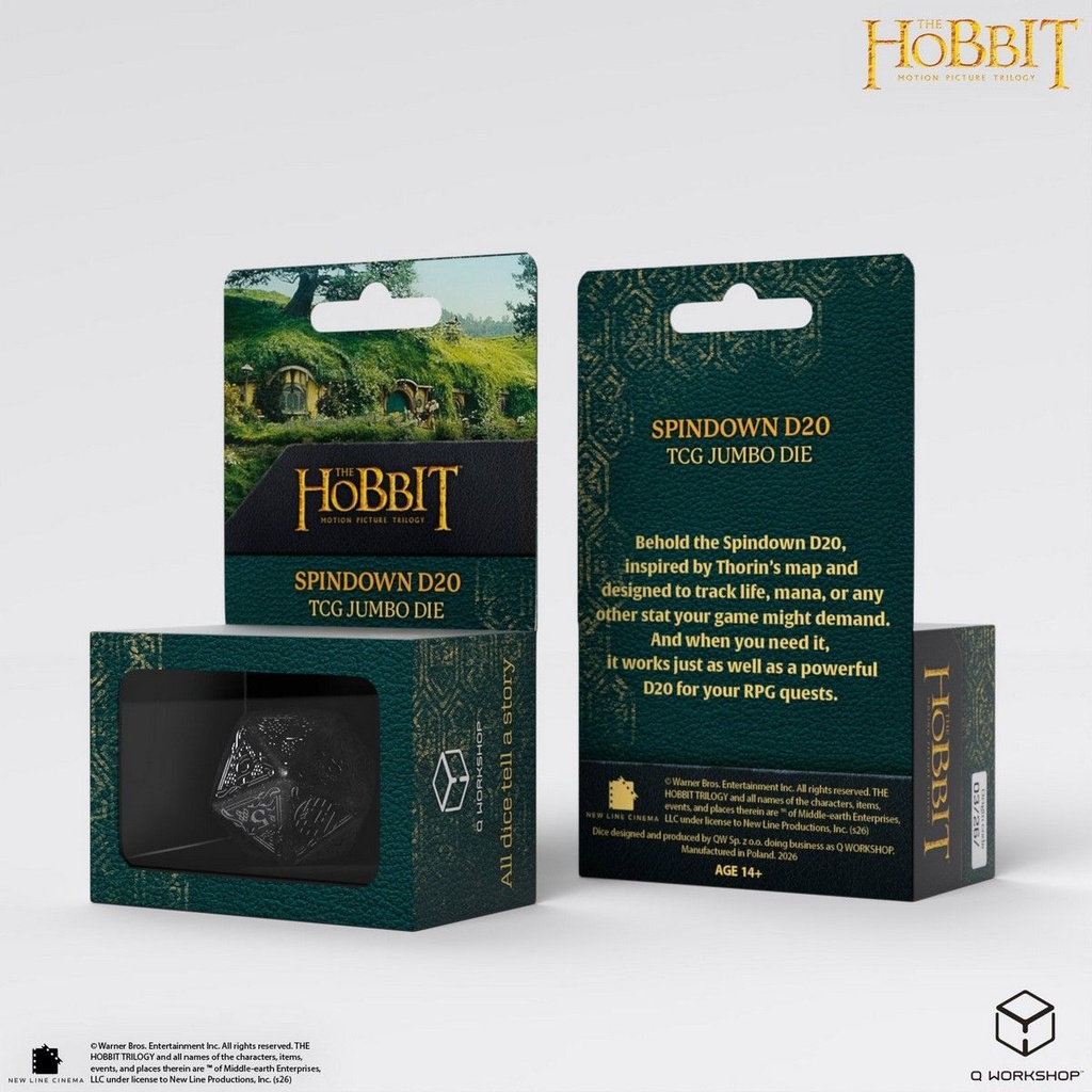 Dice: Q-Workshop - The Hobbit - Spindown D20 TCG Jumbo Die - Umbral
