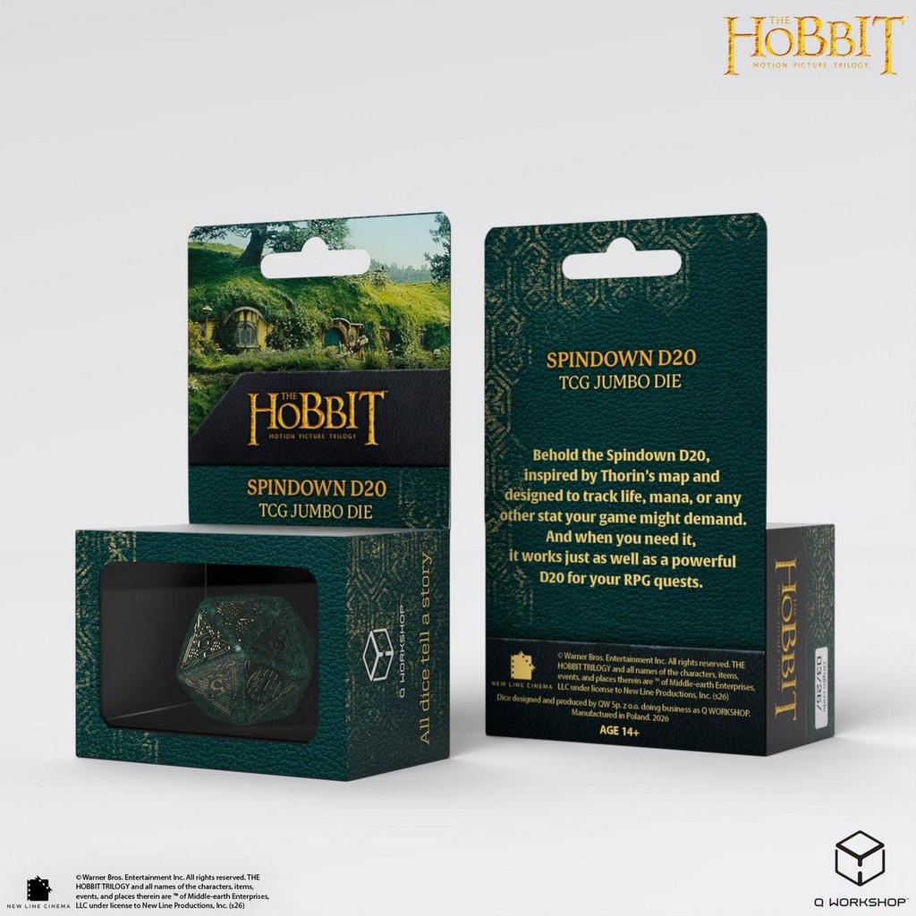 Dice: Q-Workshop - The Hobbit - Spindown D20 TCG Jumbo Die - Verdant