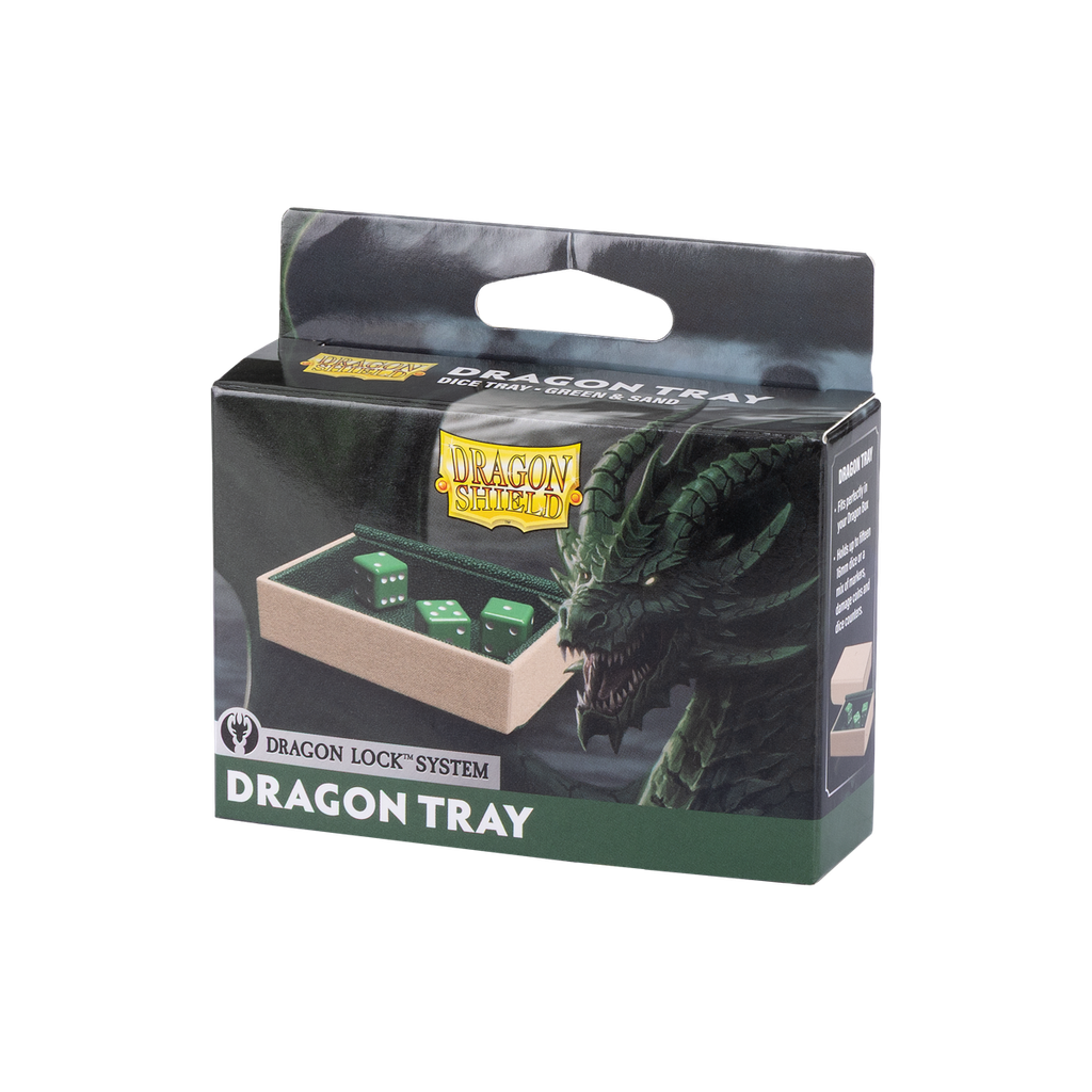 Dice Tray: Dragon Shield - Dragon Tray - Green & Sand