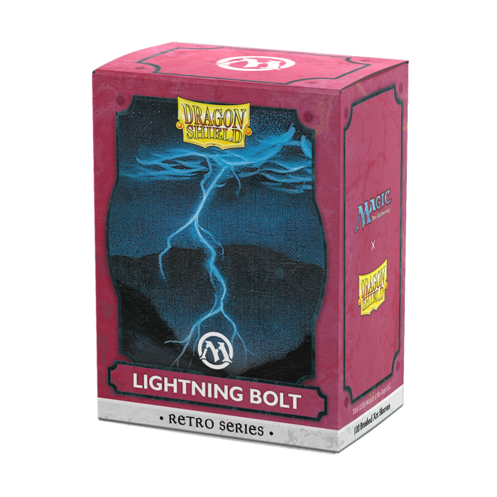 Sleeves: Dragon Shield - Standard Size - Brushed Art (x100) - MTG Retro Series - Lightning Bolt