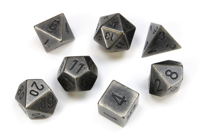 Dice: Chessex - Metal - Poly Set (x7) - Dark Metal