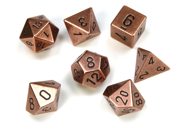 Dice: Chessex - Metal - Poly Set (x7) - Copper